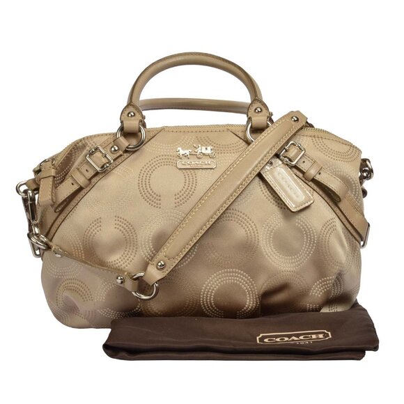 Authentic COACH Madison Dotted OP Art Sophia Shoulder Bag & Dust Protector Bag - Picture 3 of 15